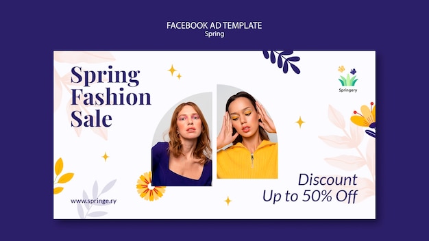 Flat design spring fashion template