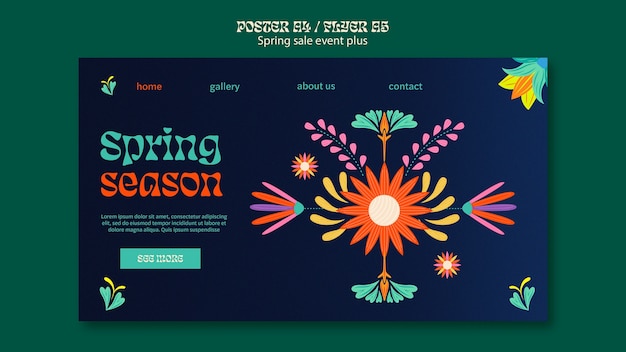 Free PSD flat design spring sale template