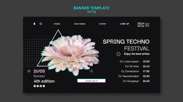 Free PSD flat design spring template