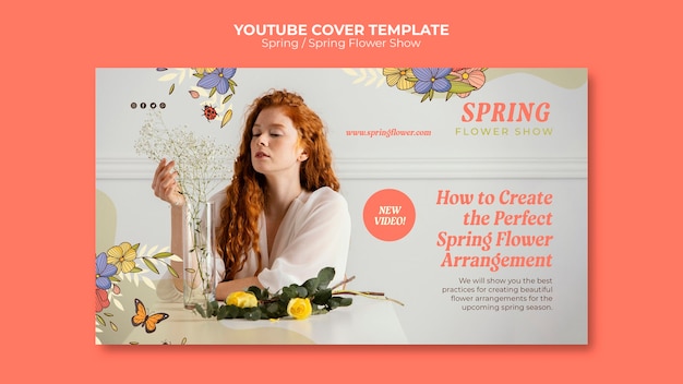 Free PSD flat design spring template