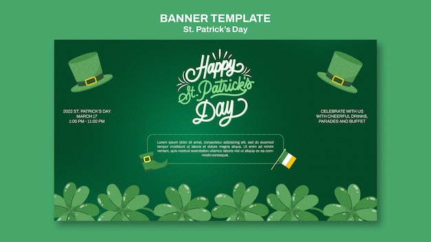 Free PSD flat design st. patrick's day template