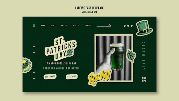 Free PSD flat design st. patrick's day template