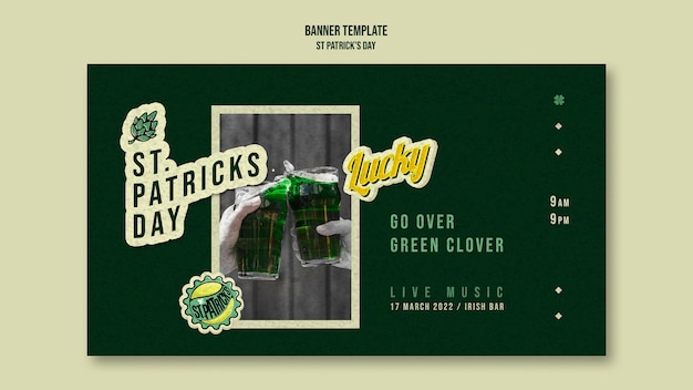 Free PSD flat design st. patrick's day template