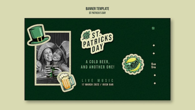 Free PSD flat design st. patrick's day template