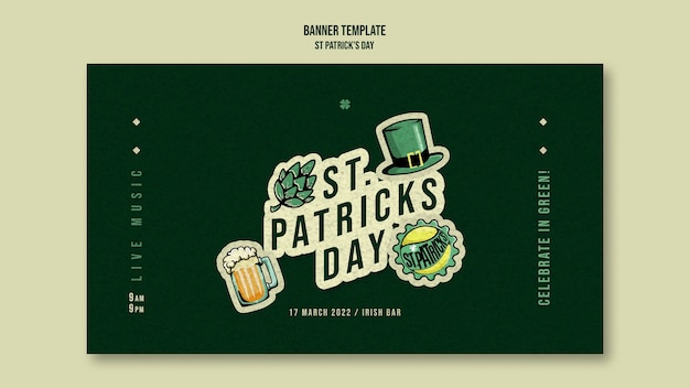 Free PSD flat design st. patrick's day template