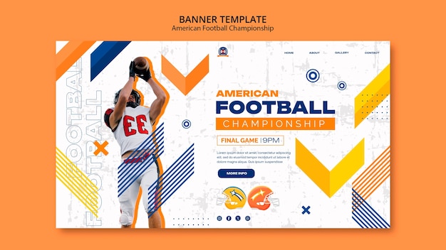 Free PSD flat design super bowl landing page template