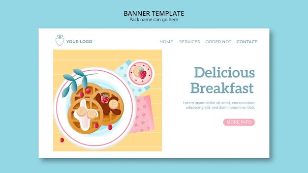 Free PSD flat design sweet food template