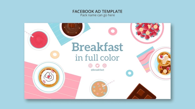 Free PSD flat design sweet food template