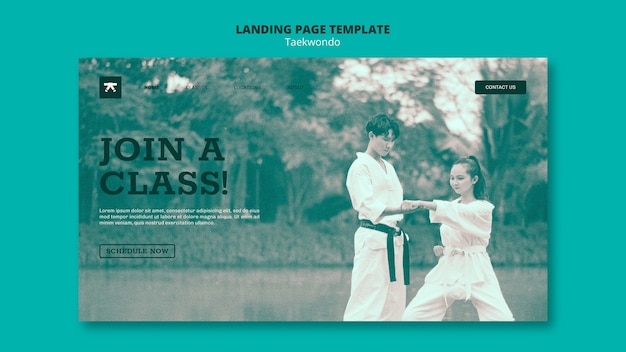 Free PSD flat design taekwondo template