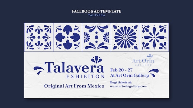 Free PSD flat design talavera event facebook template