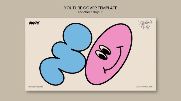 Free PSD flat design teacher's day youtube cover