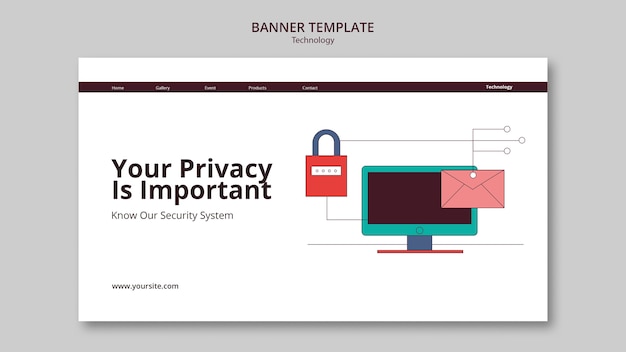 Free PSD flat design technology concept banner template