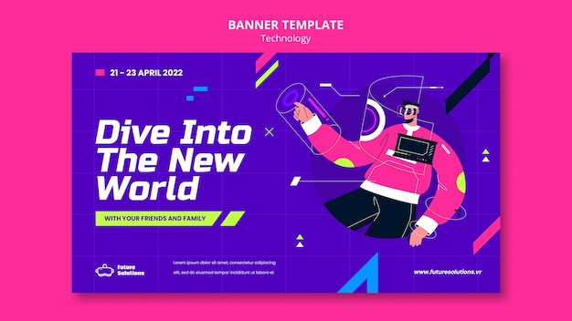 Flat design technology template