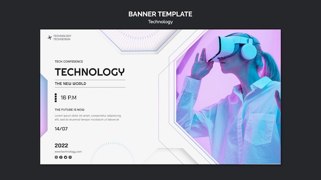 Free PSD flat design technology template