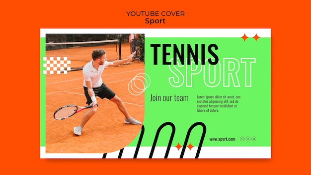 Free PSD flat design tennis template