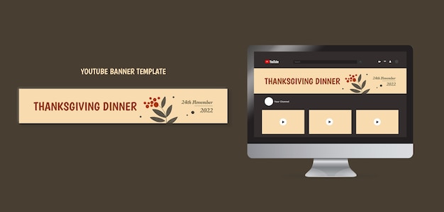 Free PSD flat design thanksgiving template