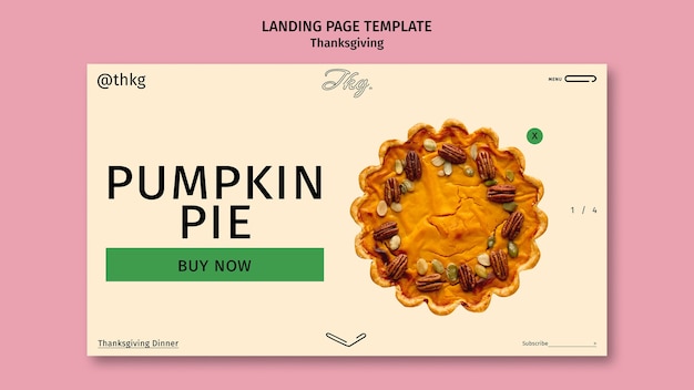 Free PSD flat design thanksgiving template