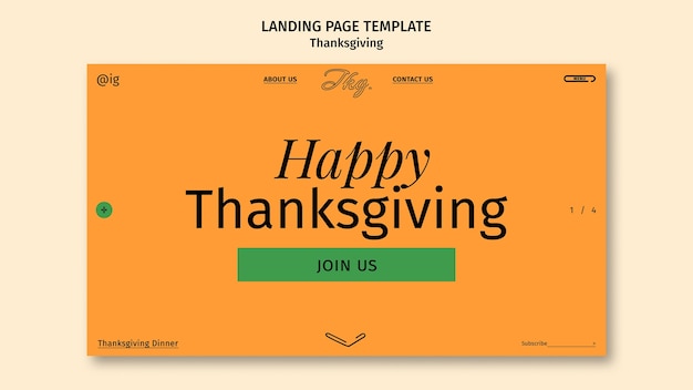 Free PSD flat design thanksgiving template