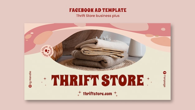 Flat design thrift store template