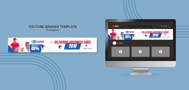 Flat design transport delivery template