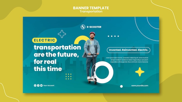 Free PSD flat design transport template