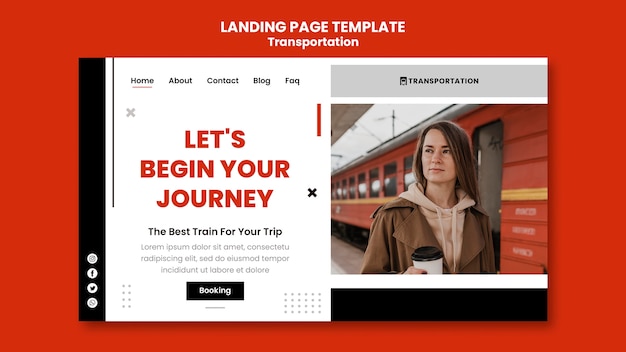 Flat design transport template