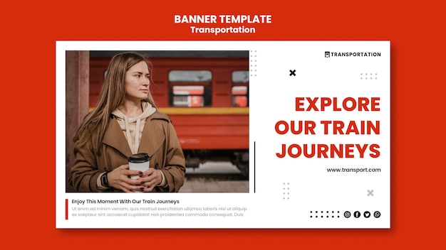 Free PSD flat design transport template