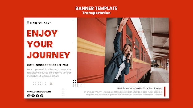 Flat design transport template