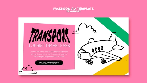 Free PSD flat design transport template