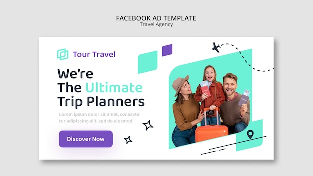 Flat design travel agency template