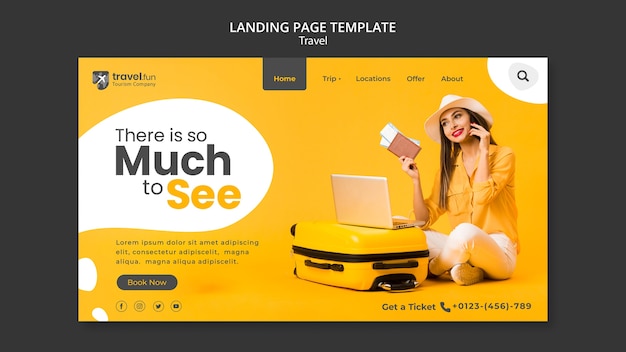 Flat design travel design landing page template