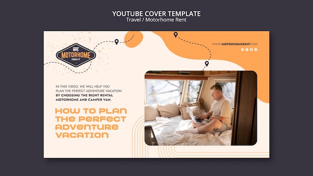 Free PSD flat design travel template