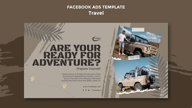 Free PSD flat design traveling facebook template