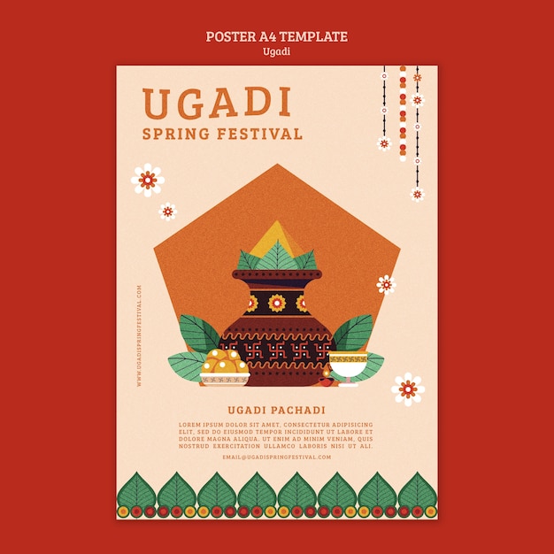 Flat design ugadi template