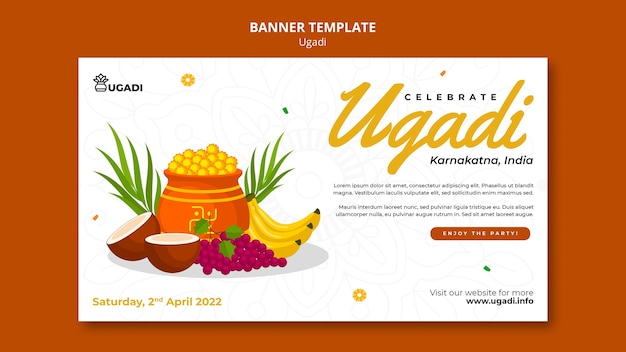 Flat design ugadi template