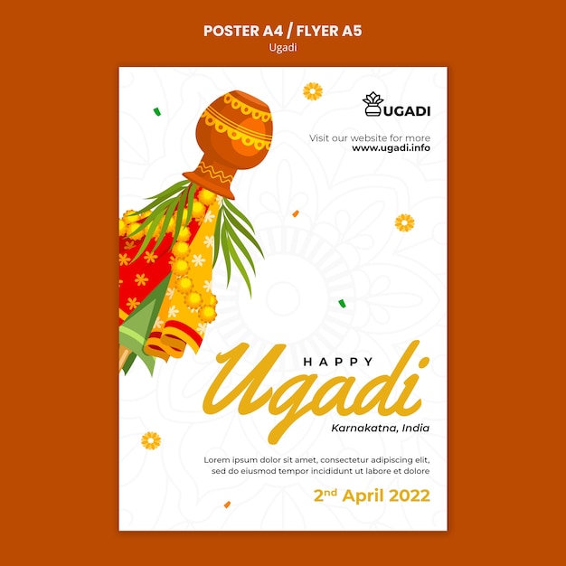 Flat design ugadi template