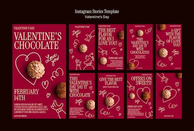 Flat design valentine's day template design