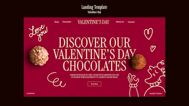 Flat design valentine's day template design