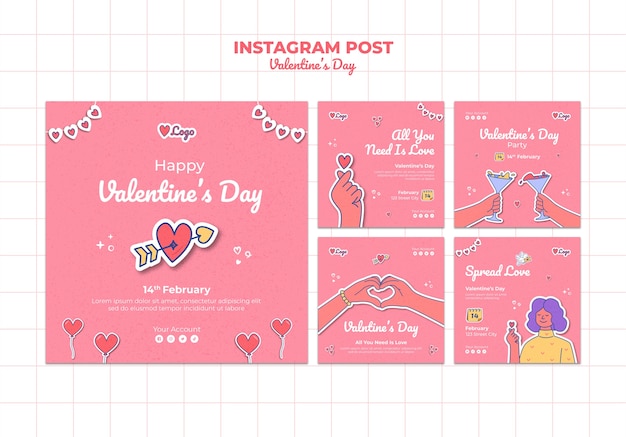 Flat design valentine's day template