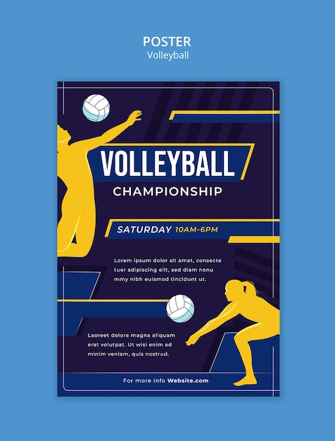 Free PSD flat design volleyball game template