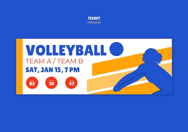 Free PSD flat design volleyball game template