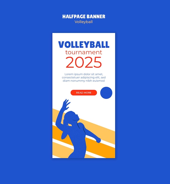 Flat design volleyball game template