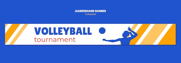 Free PSD flat design volleyball game template