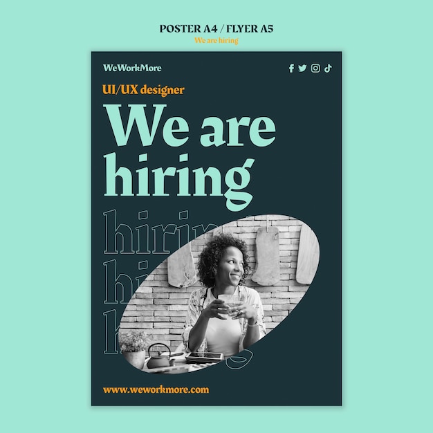 Flat design we are hiring template