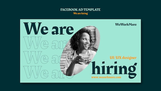 Flat design we are hiring template