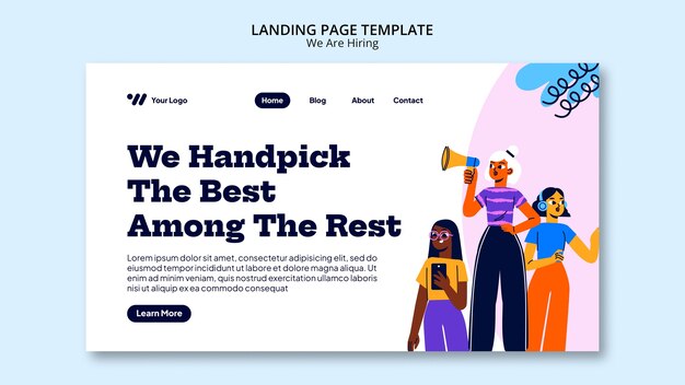 Flat design we are hiring template
