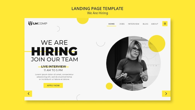 Flat design we are hiring template