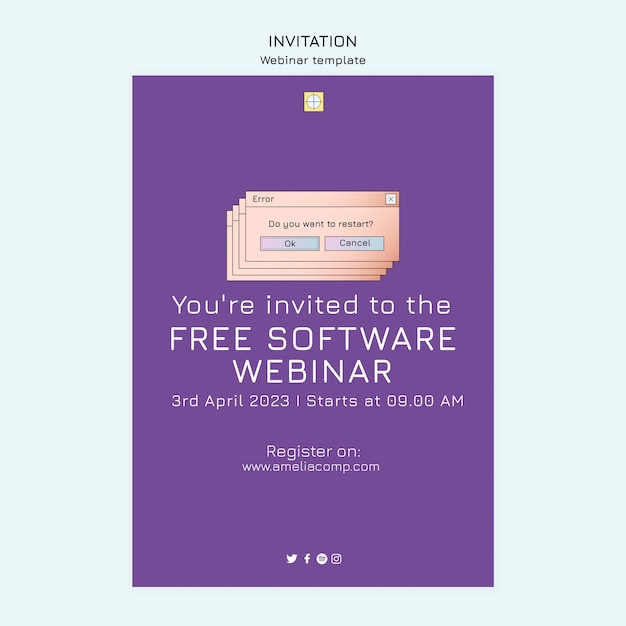 Free PSD flat design webinar template design