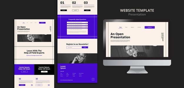 Flat design website presentation template