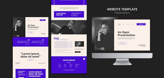 Flat design website presentation template